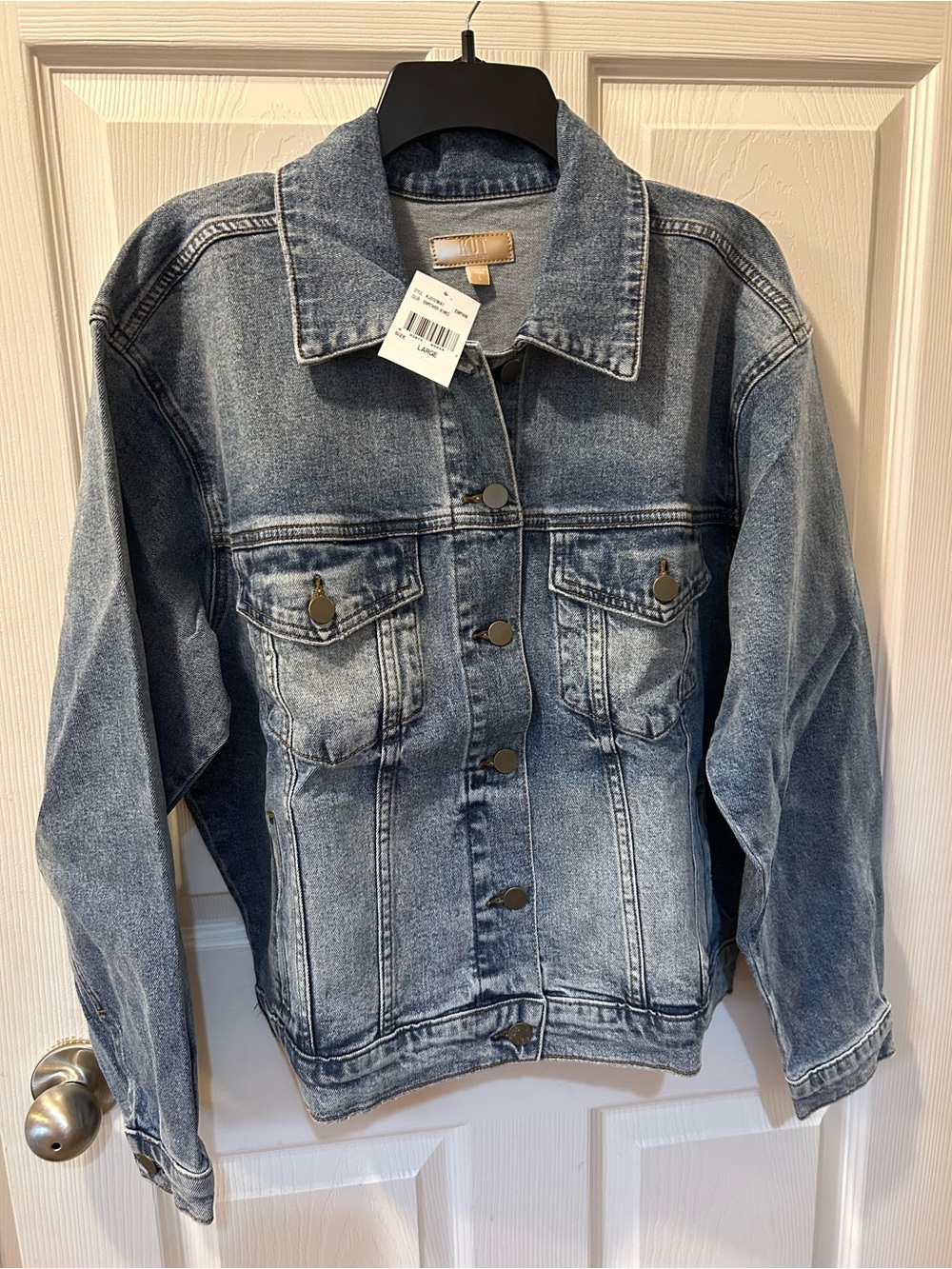 Kut from the Kloth Large Vintage Wash Blue Denim Jacket NWT